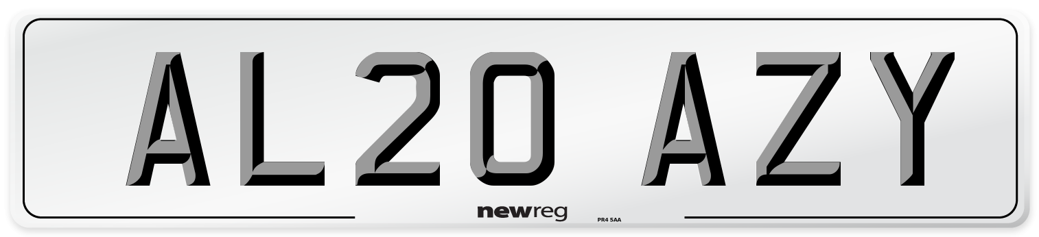 AL20 AZY Number Plate from New Reg